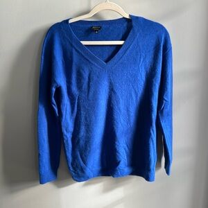 NWOT Talbots Cashmere V-neck Sweater, Cobalt Blue, Size M
